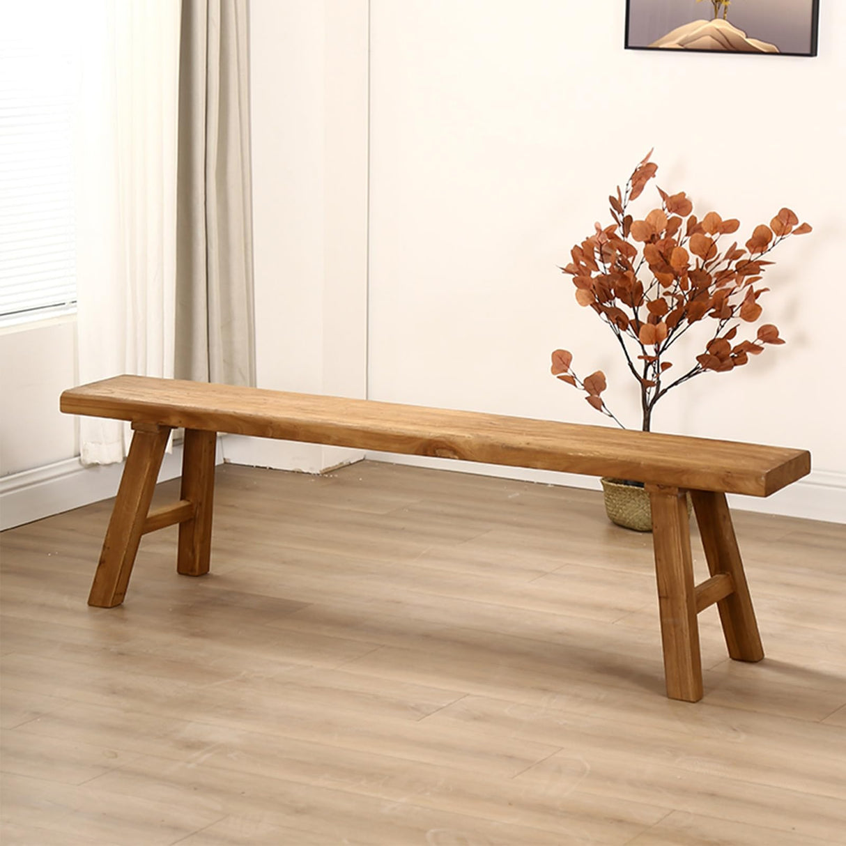 Farmhouse Indoor Wooden Living room Dining Bench