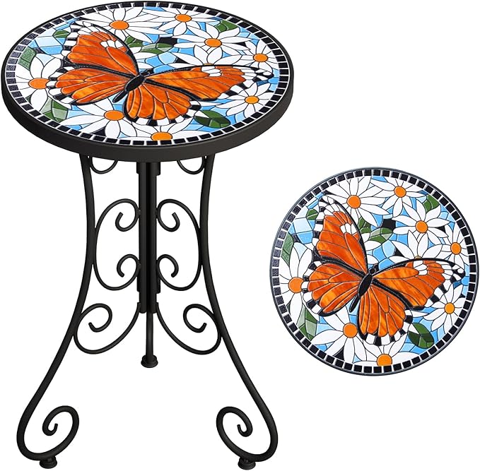 Mosaic Outdoor Side Table, Patio Side Table