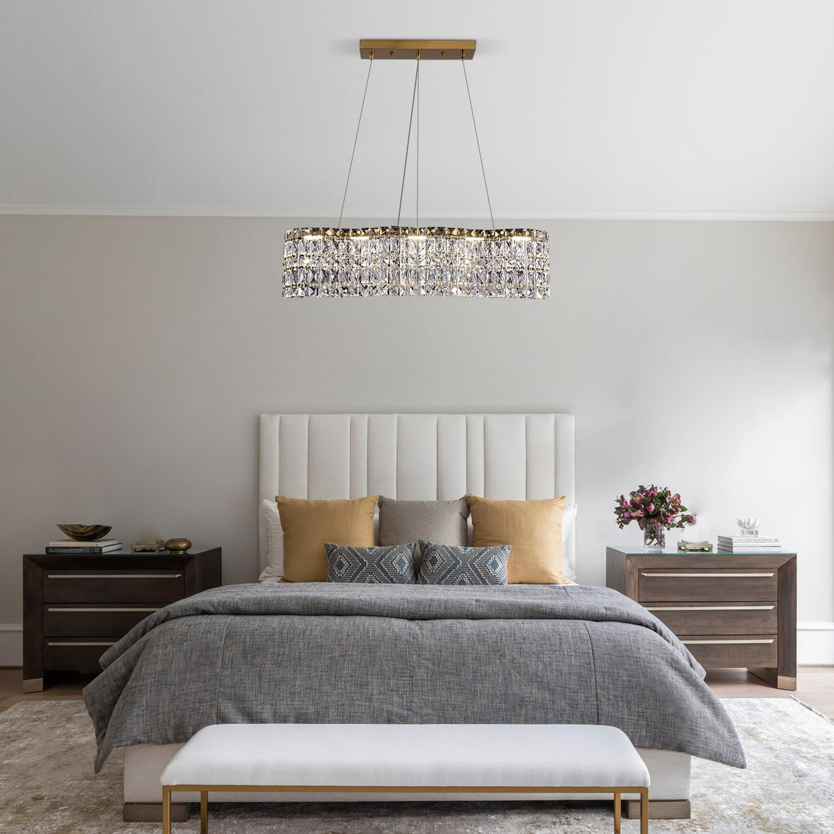 Gold Crystal Chandelier,Modern LED Chandeliers for Dining Room