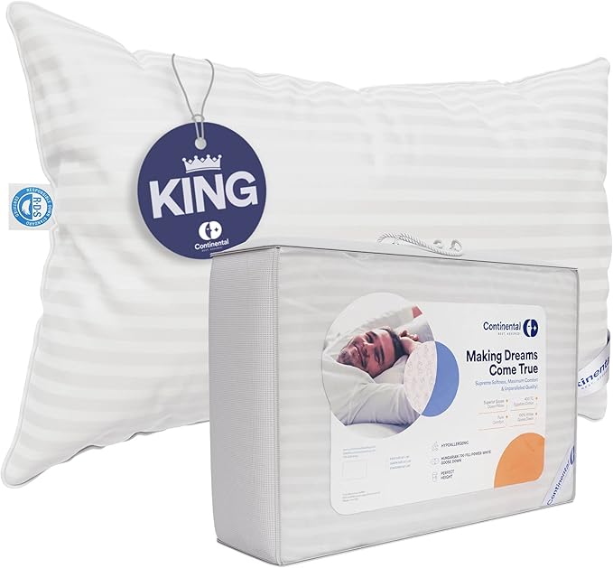 Luxury Down Pillows Standard Size Set of 2 - Family Made in New York