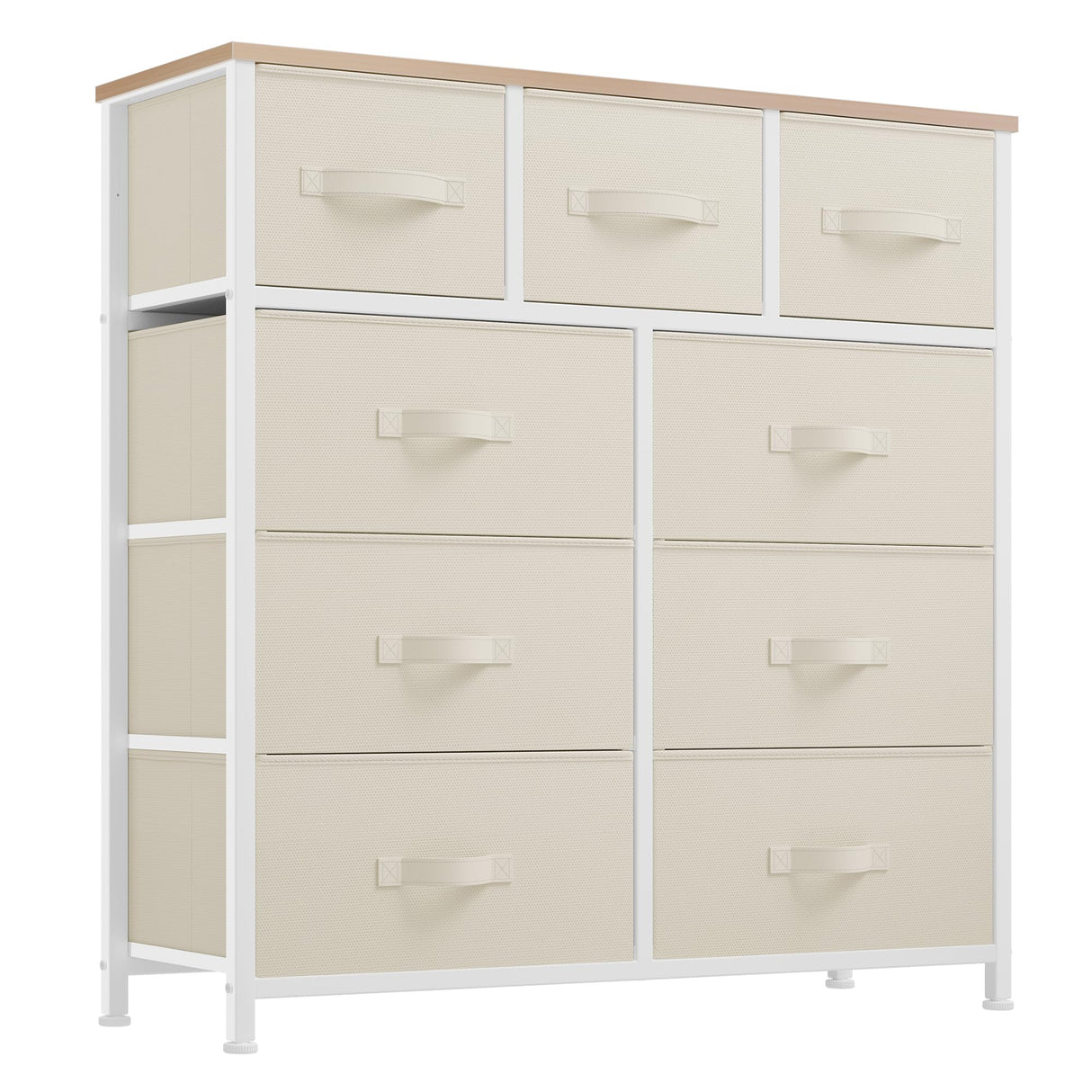 Dresser with 9 Drawers - Fabric Storage Tower, Organizer Unit for Living Room