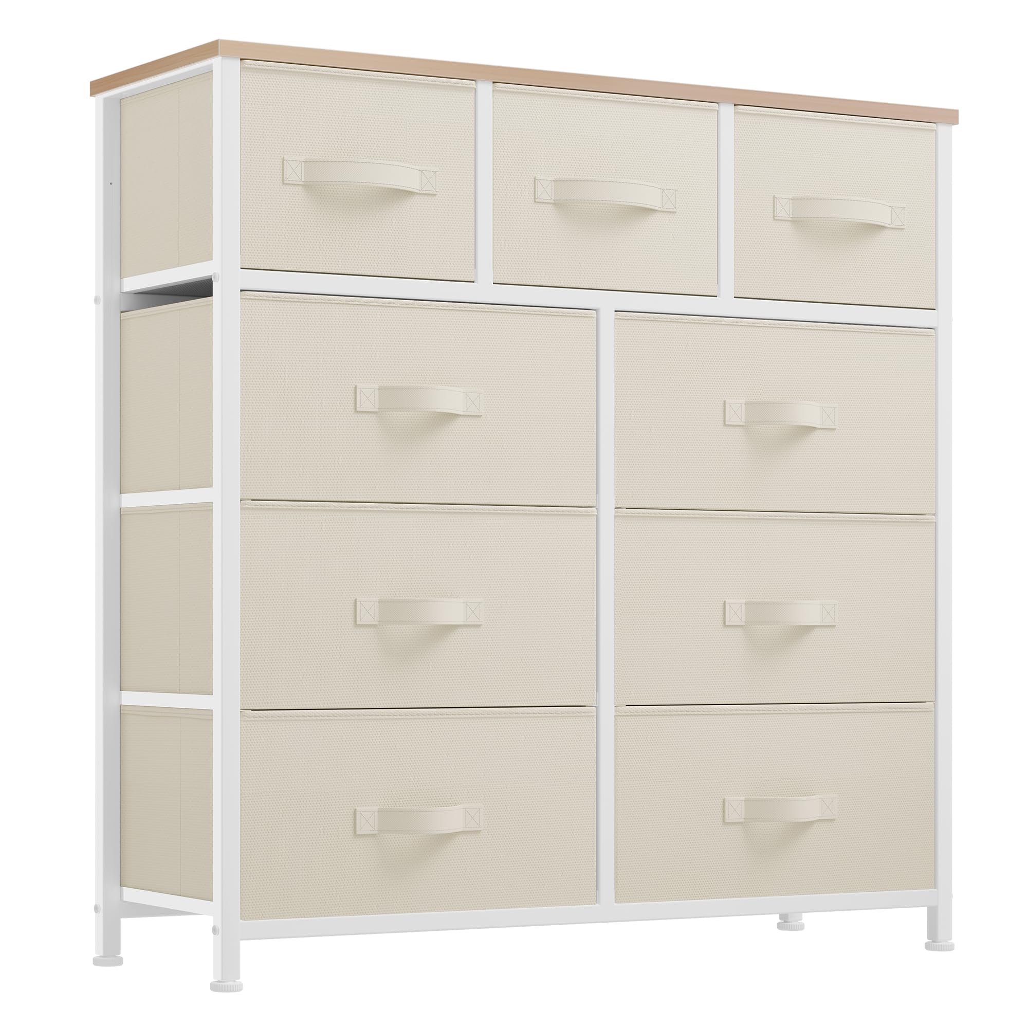 Dresser with 9 Drawers - Fabric Storage Tower, Organizer Unit for Living Room
