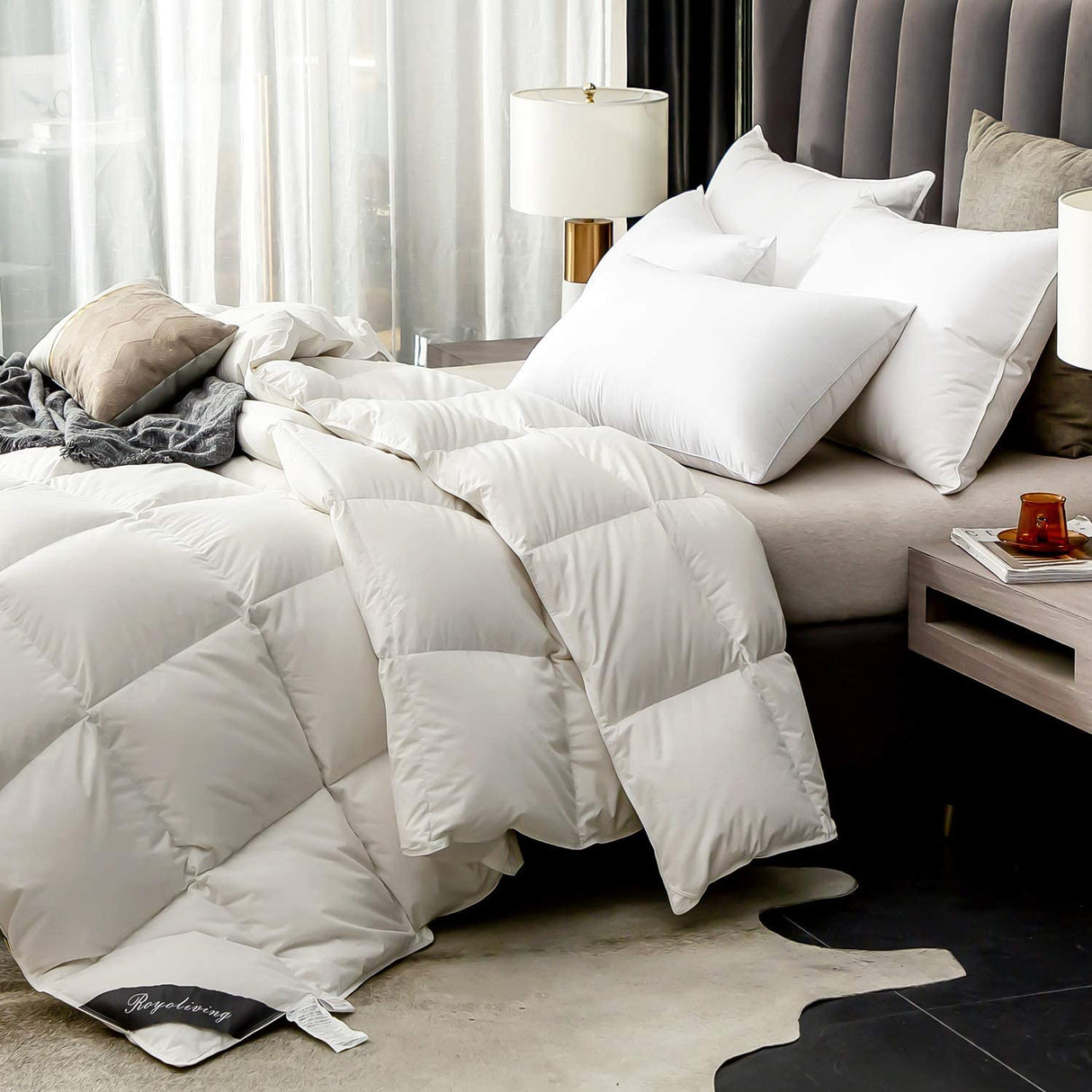 Luxurious Goose Down Comforter 丨White All Season Queen Size Duvet Insert