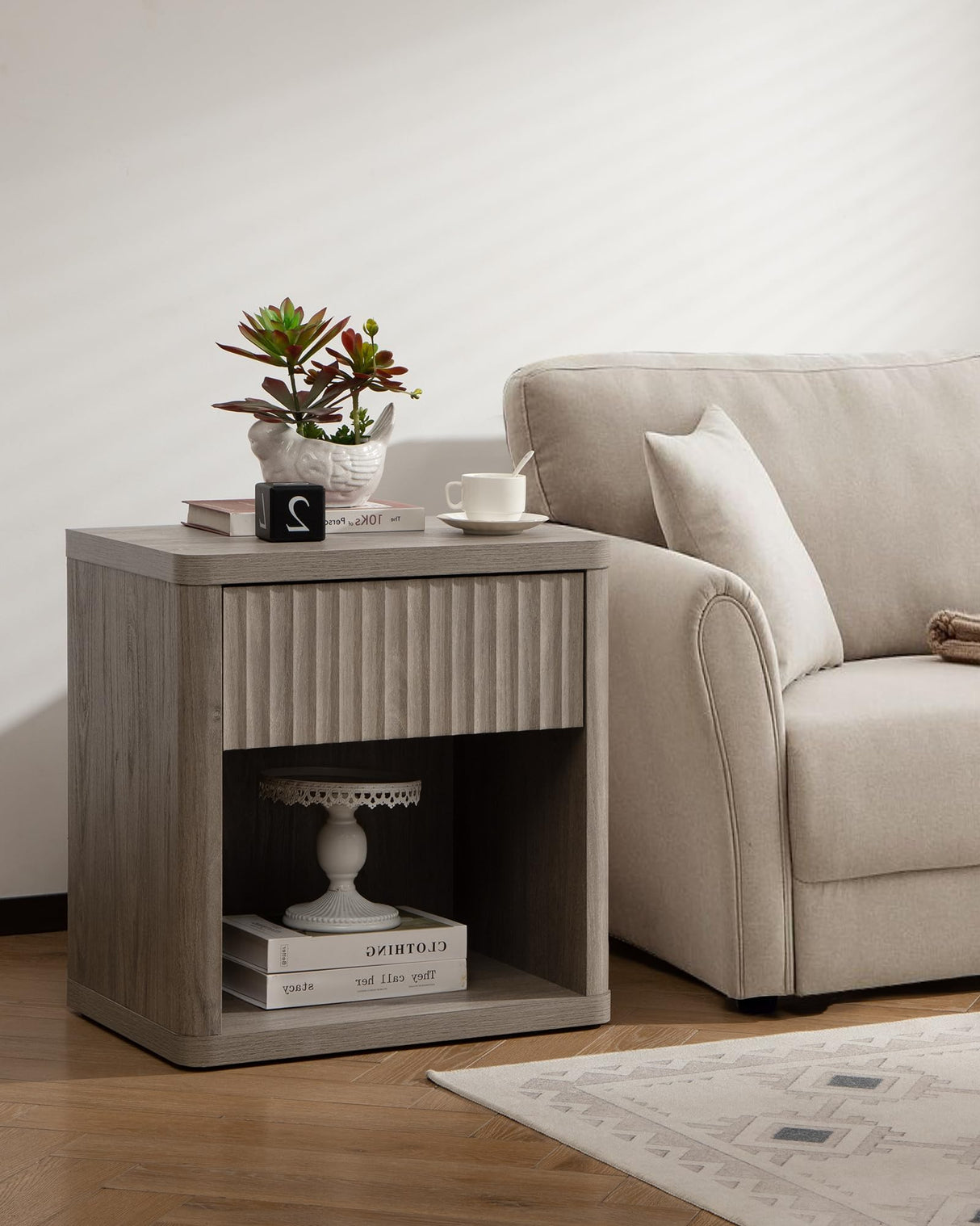 Night Stand Nightstand with Drawer Storage Bed Side Table