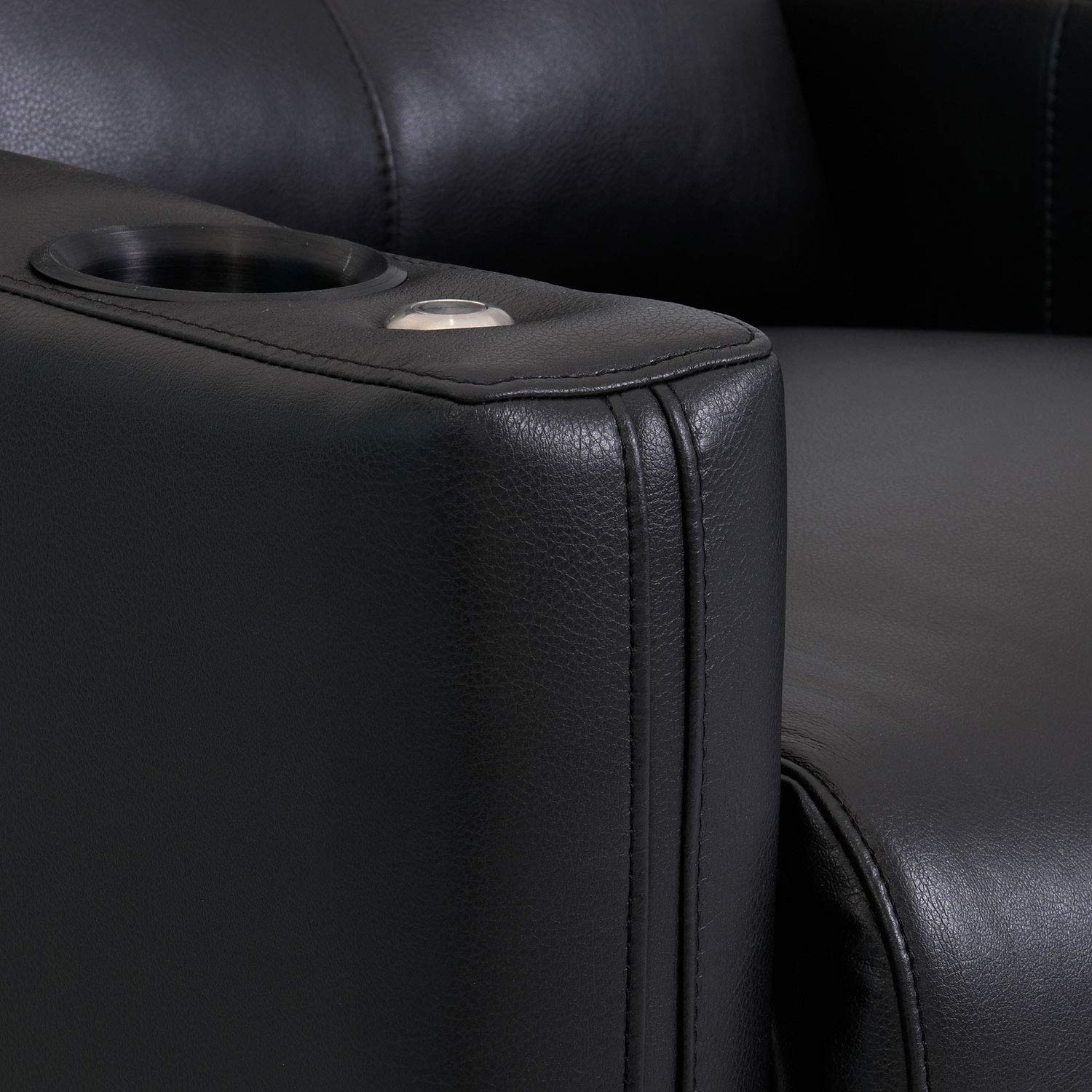 CineLuxe XS850 Manual Recliner Pair – Wall Saver Theater Chairs in Black Bonded Leather