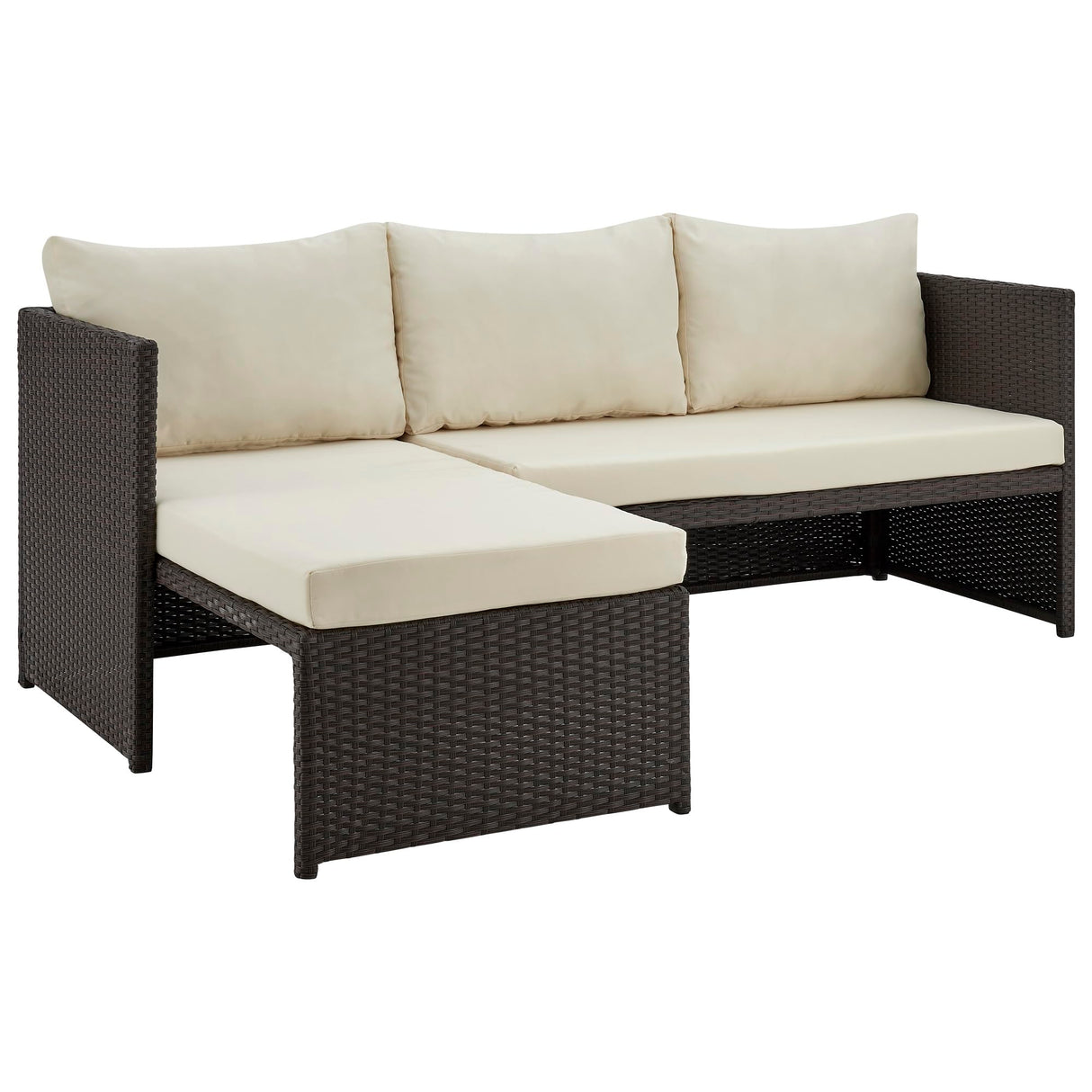 Menton 3-Piece Patio Furniture Set | Chair Lounge and 2-Seater Sofa with Coffee Table