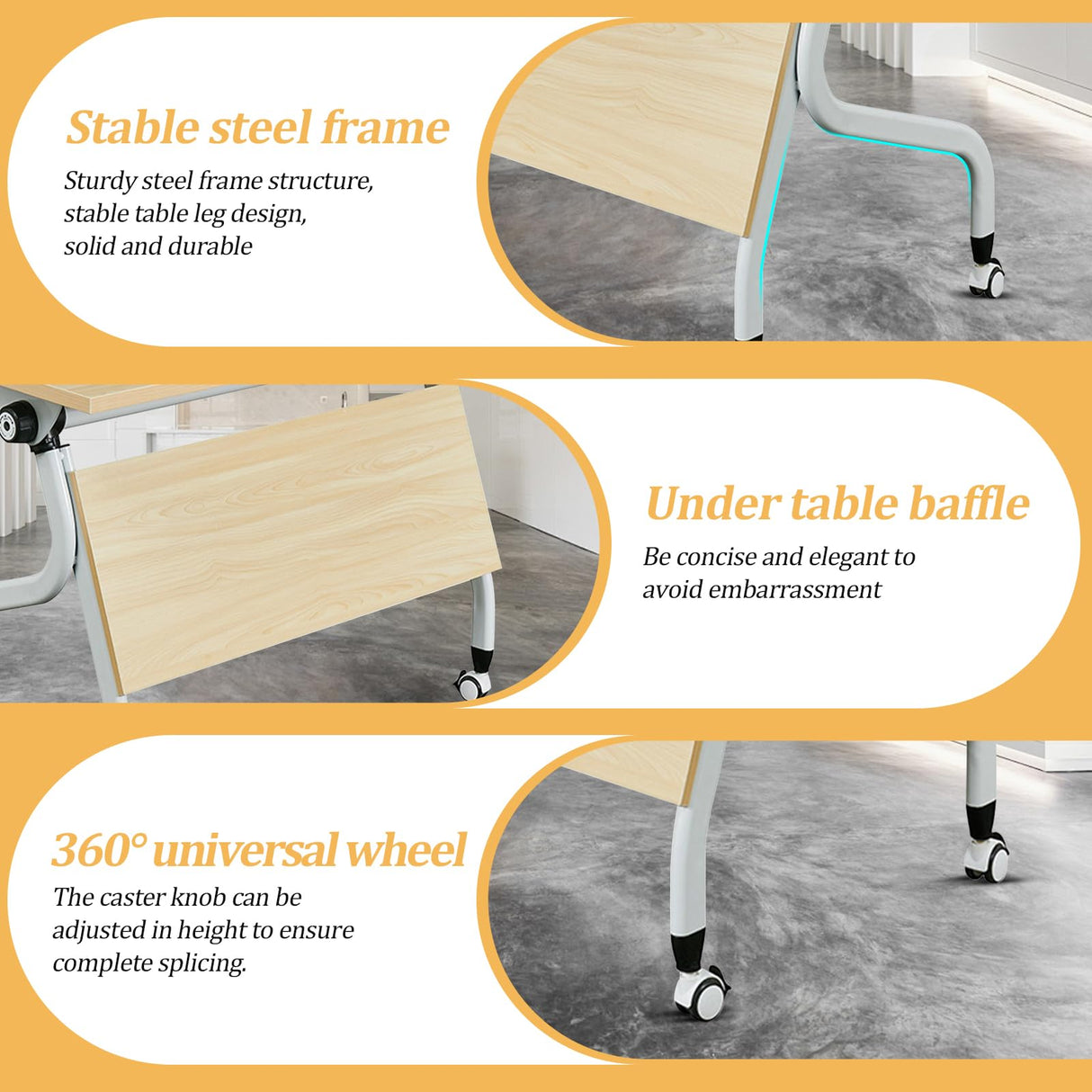 Conference Table,4PCS Folding Conference Room Table