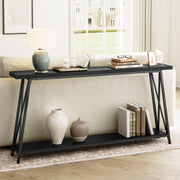 Console Table, 63" Industrial Entryway Table, Extra Long Sofa Table Behind Couch,