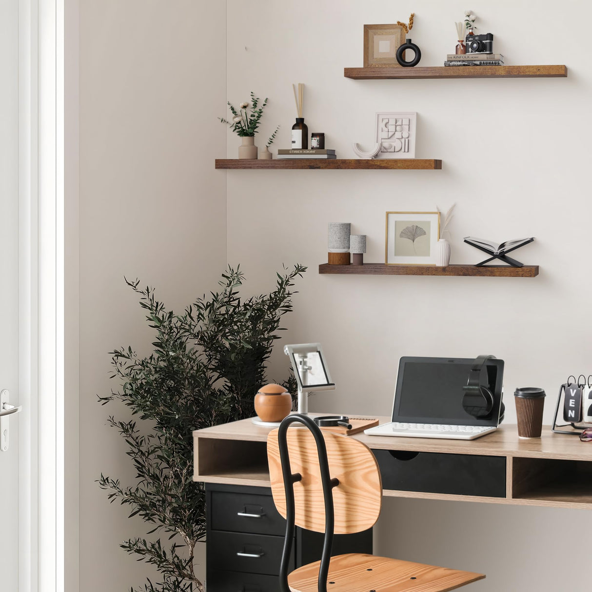 Floating Shelves for Wall Brown Wood Shelf for Bedroom