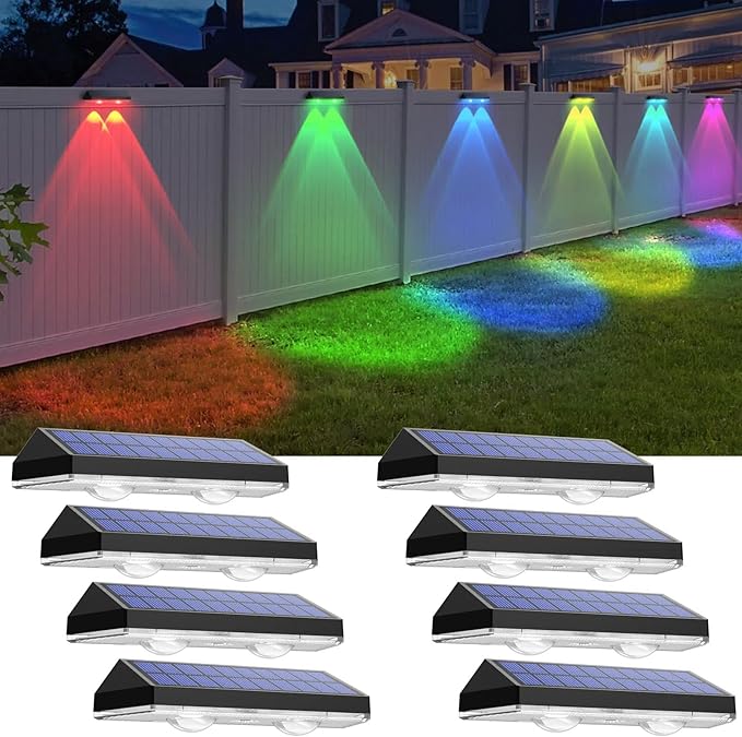 Solar Fence Lights Outdoor - 2700/4000/6000K 3 Mode