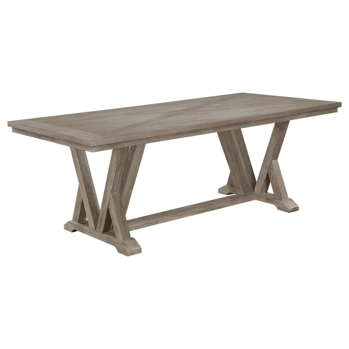 Cornelia 82-Inch Rectangular Dining Table - Acacia Wood & MDF with Trestle Base in Coastal Gray