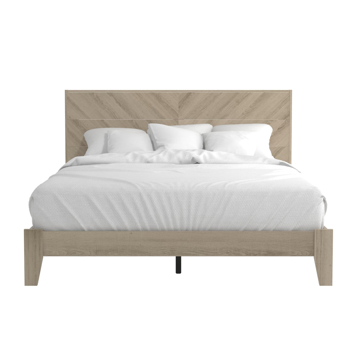 Weiss Wood Platform Queen Bed Frame with Headboard
