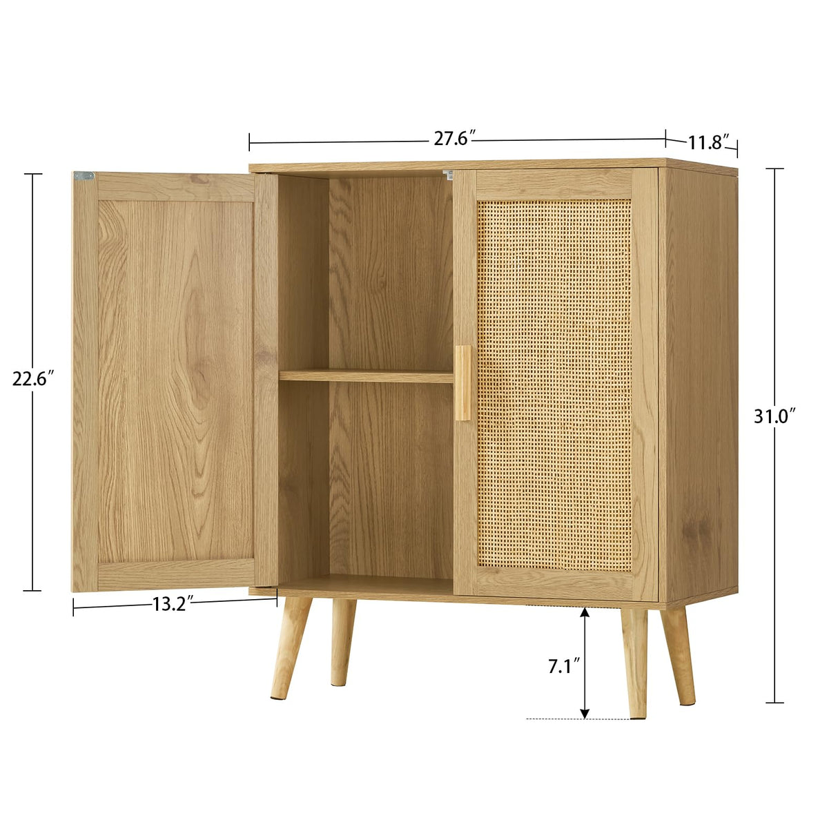 Cabinet, Bathroom Cabinet with 2 Rattan Doors & Rattan Cabinet with Doors, Accent