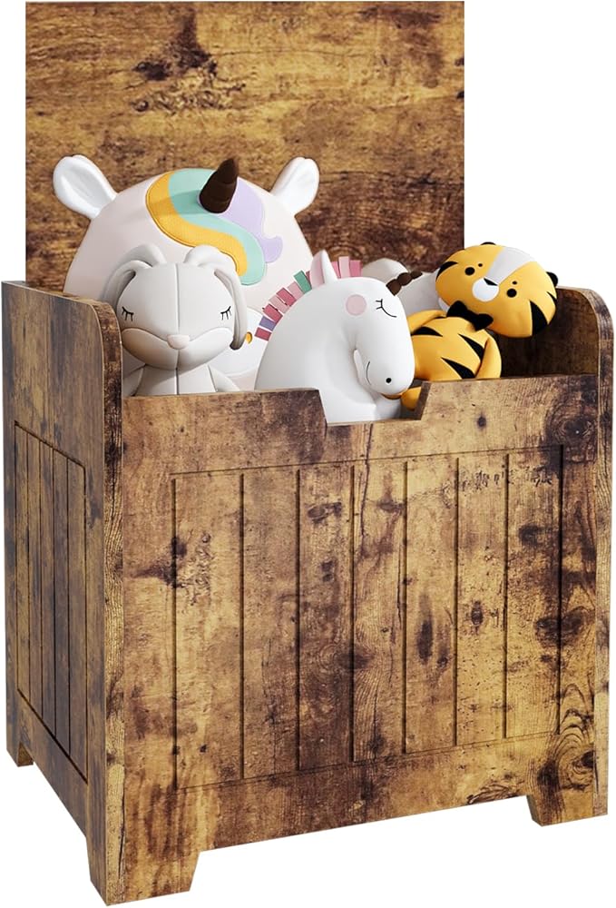 ENCE Storage Box Small Cube Toy Storage Organizer White,White Wooden Entryway Storage Bin For Home Books Clothes Toy