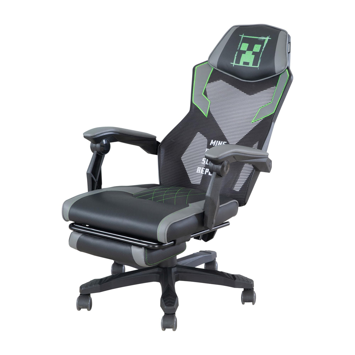 Minecraft Gaming Chair - Height Adjustable High Back with Footrest