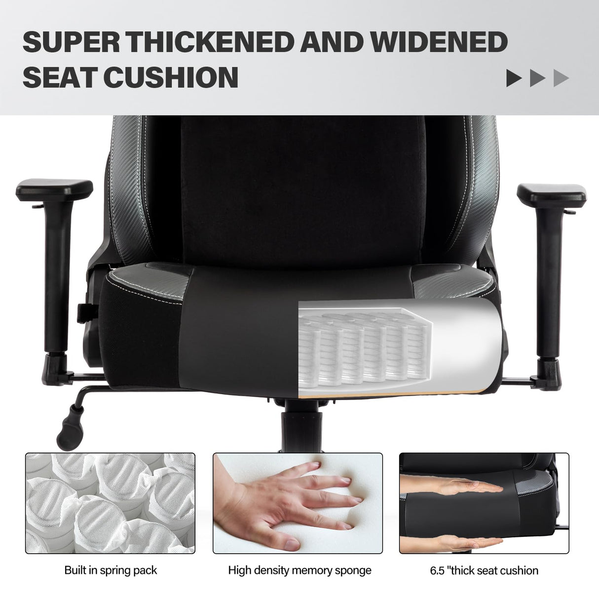 Big and Tall Gaming Chair 400lb Massage Memory Foam Gaming Chair