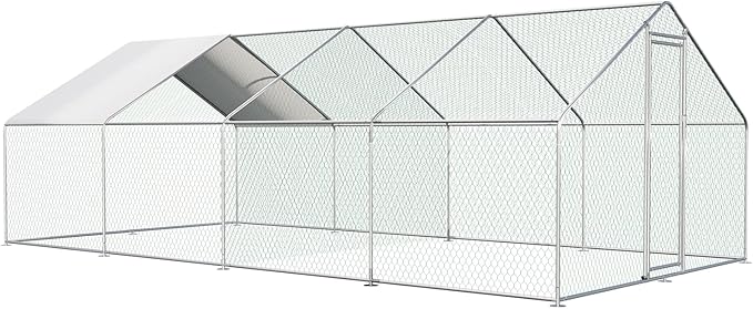 GridGuard Square Metal Chicken Coop – Waterproof Roof & Reinforced Mesh