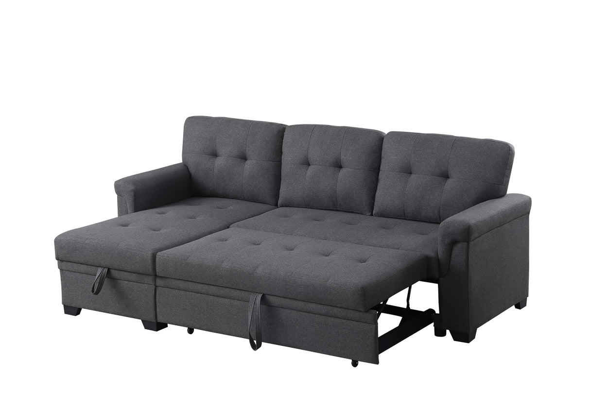 84 Inch Sofa with Tufted Seat & Back Cushion,Solid Wood Frame Dsign, Linen Reversible