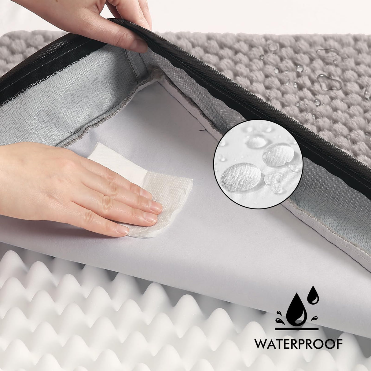 Medium Orthopedic Crate Bed for Dogs(30*20*3in)-Waterproof Dog Crate Pads- Egg