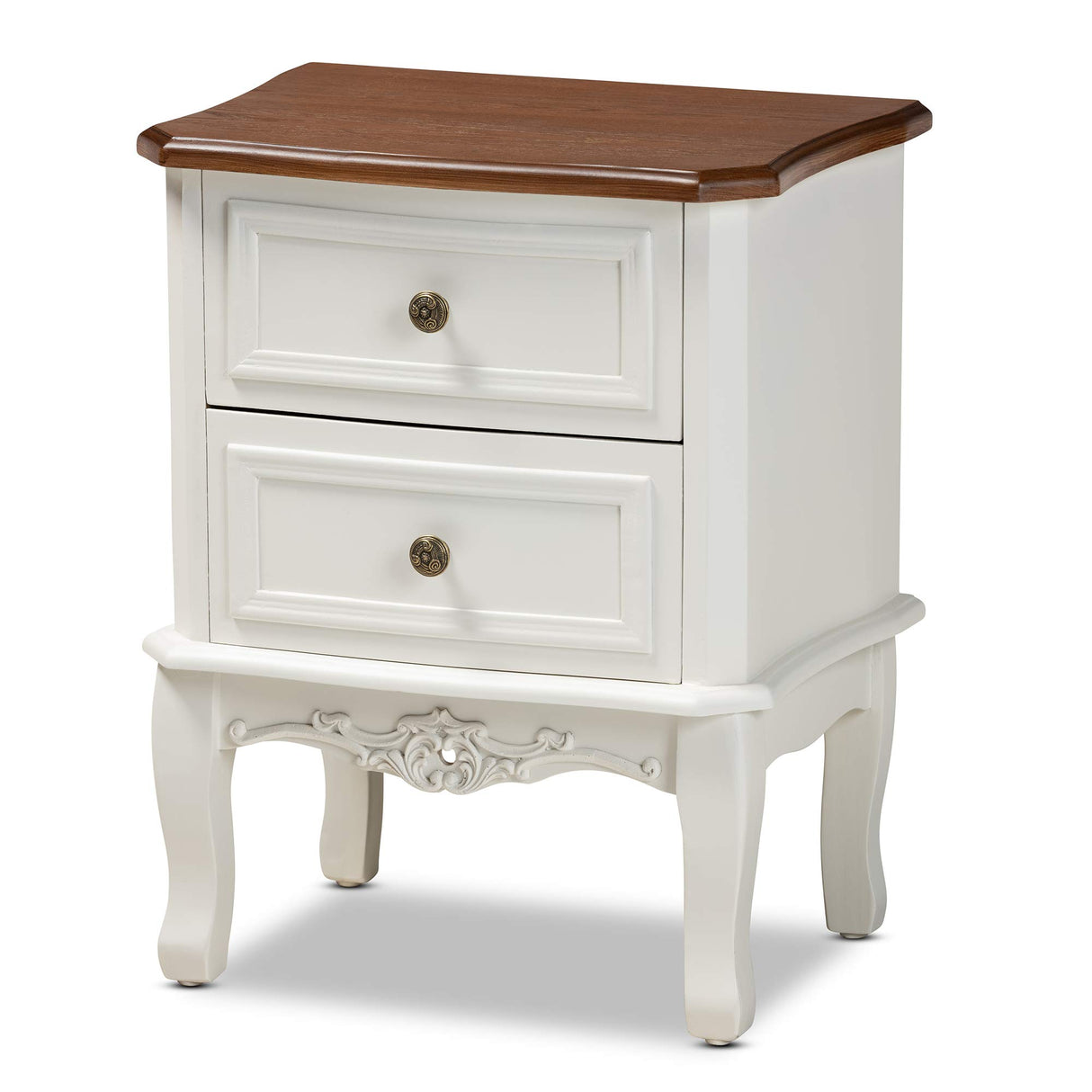 Nightstands, White/Cherry Brown