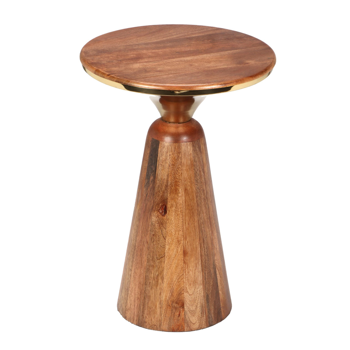 Laveer Wood End Table, Indoor Round Side Table, Small Drink Table