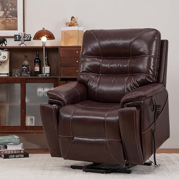 Irene MaxComfort Dual Motor Power Lift Recliner – XL Size, Faux Leather