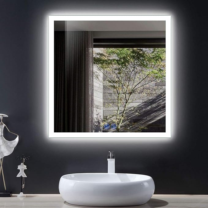 LED Bathroom Mirror, Antifog Wall Mounted Lighted Vanity Mirror