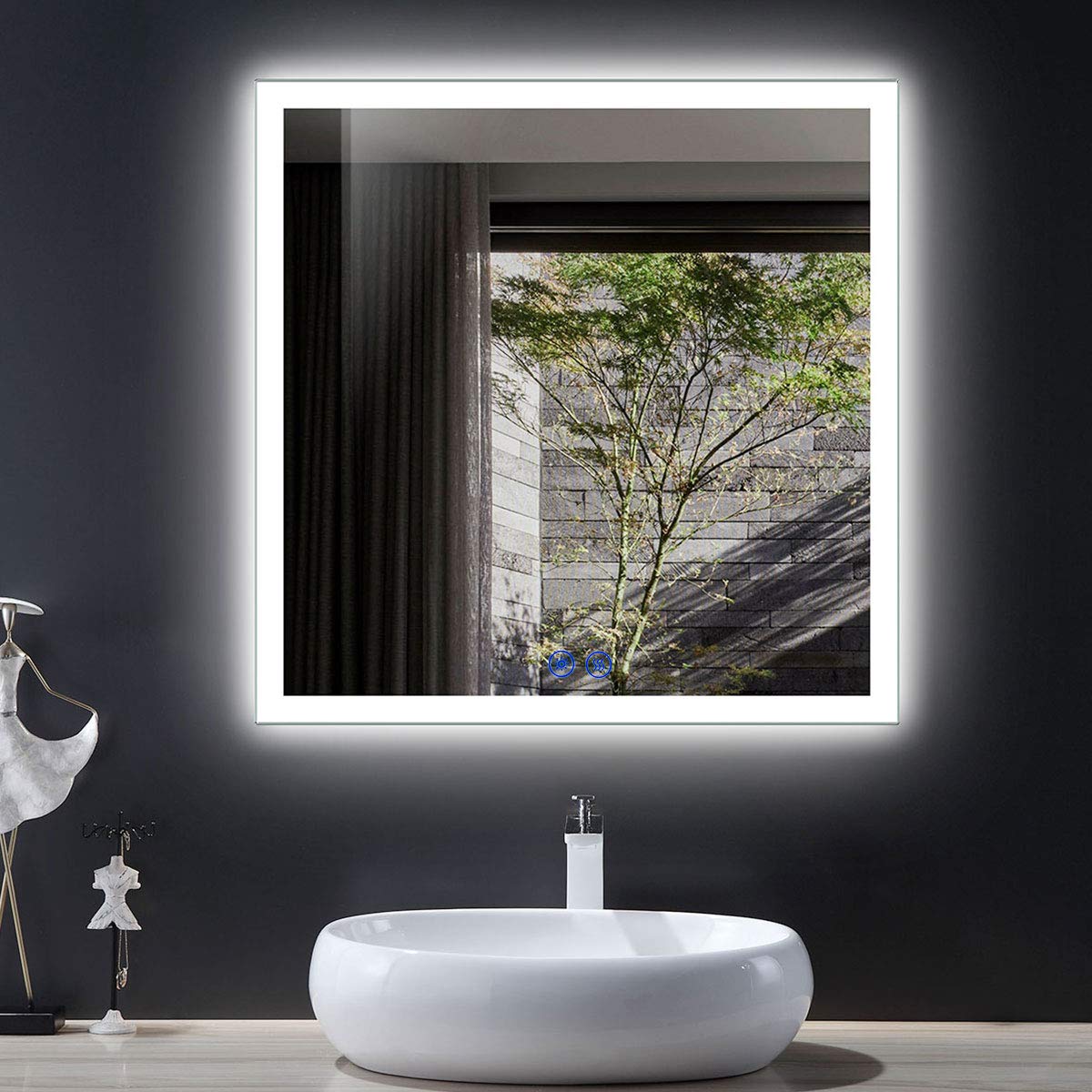 LED Bathroom Mirror, Antifog Wall Mounted Lighted Vanity Mirror