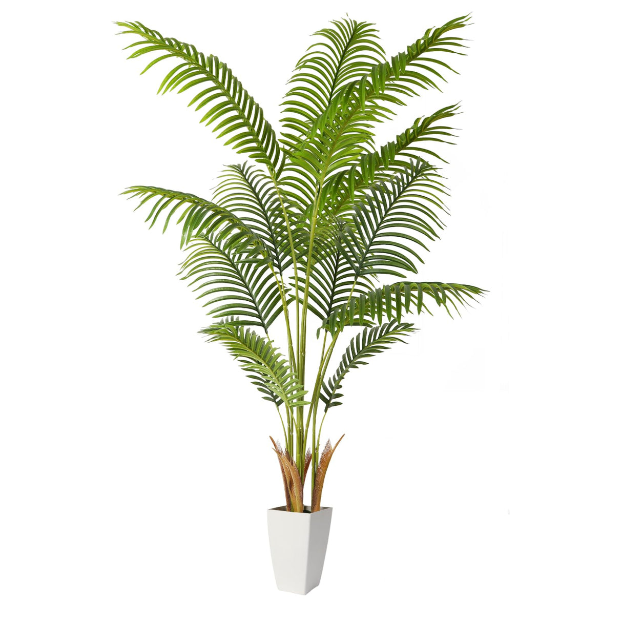 5ft Artificial Palm Tree with White Planter, Tall Fake Palm Tree