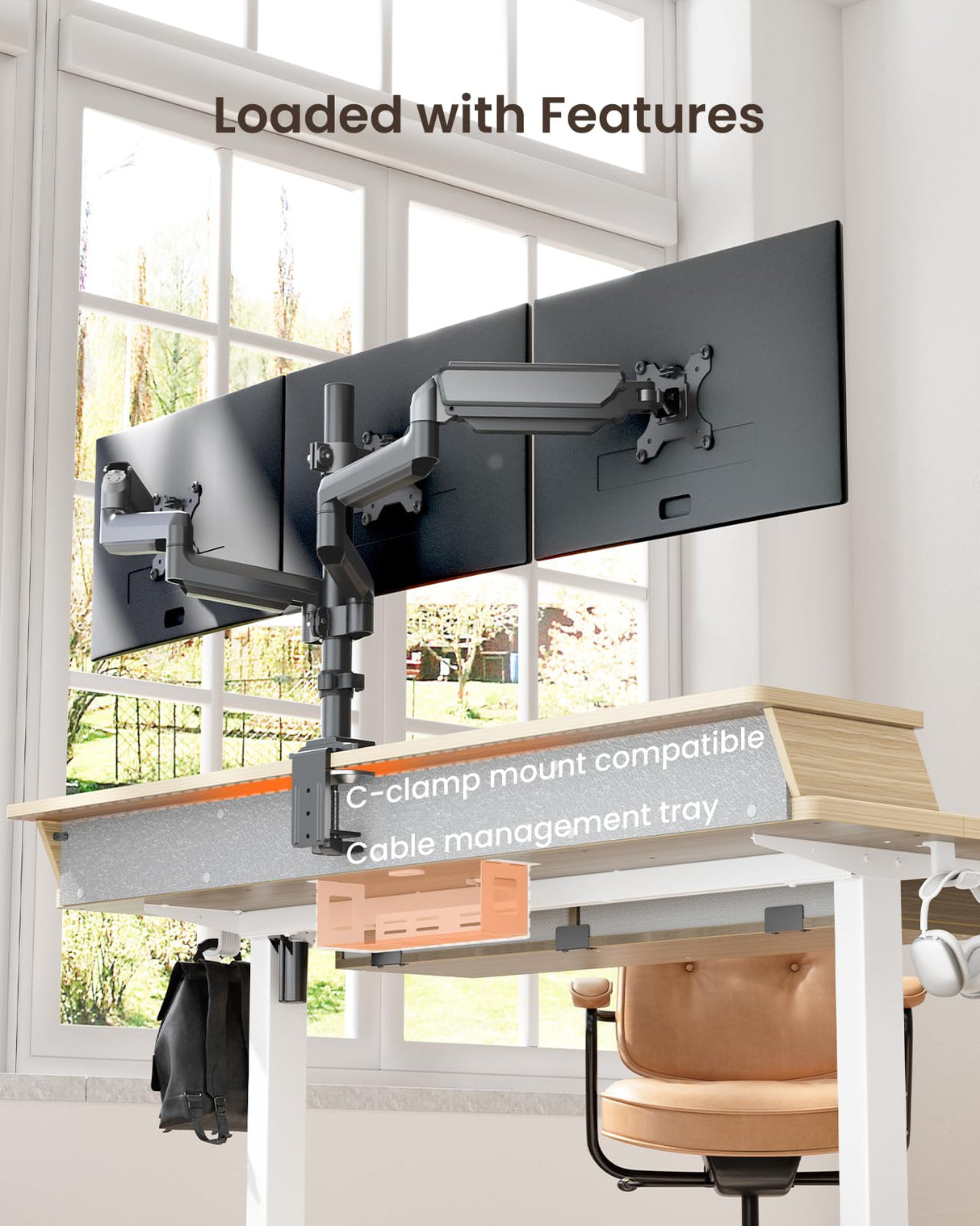 Standing Desk with Drawers, 55 x 30 Inches Height Adjustable Desk with Storage