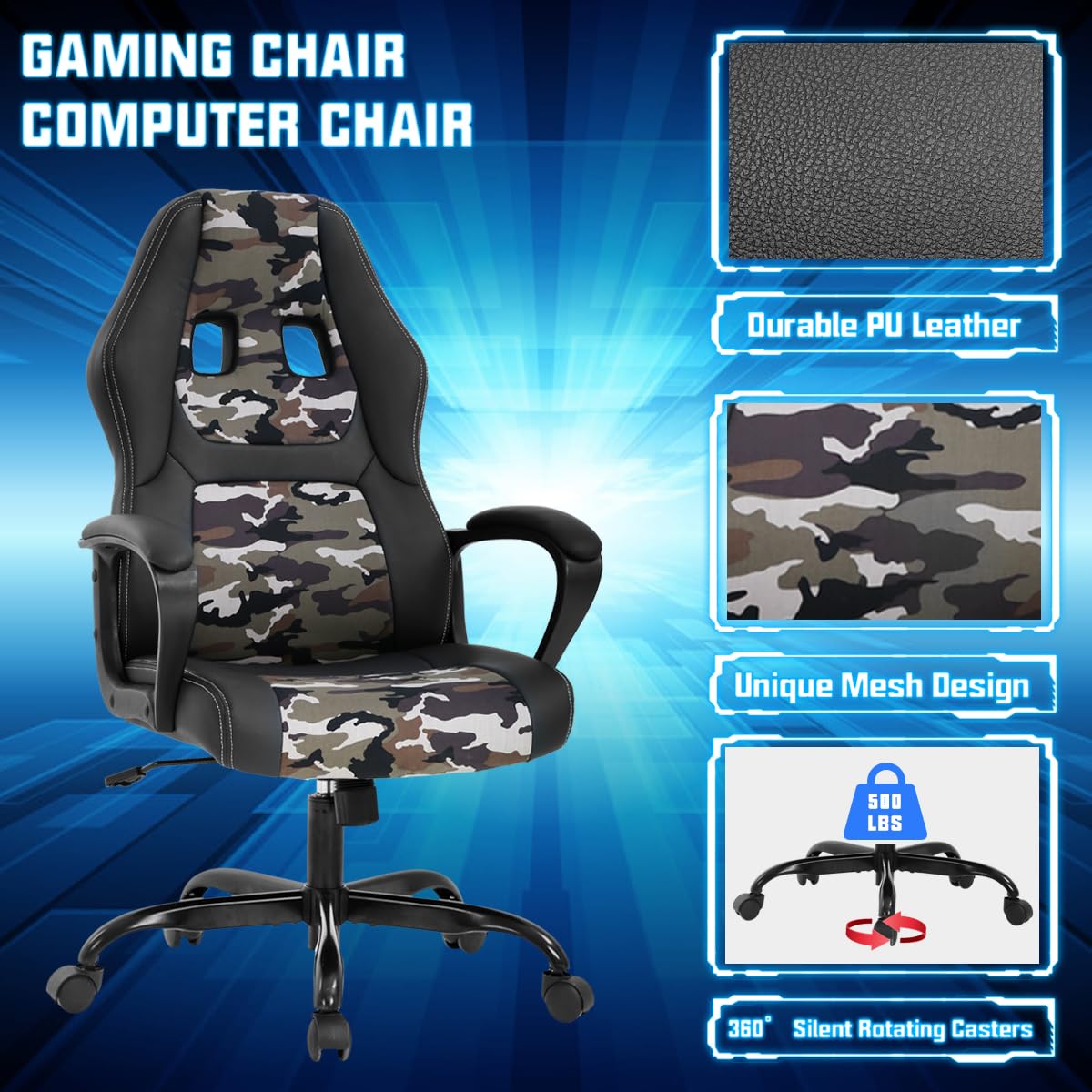 Gaming Chair PC Computer Chair Office Chair for Adult Teen Kids
