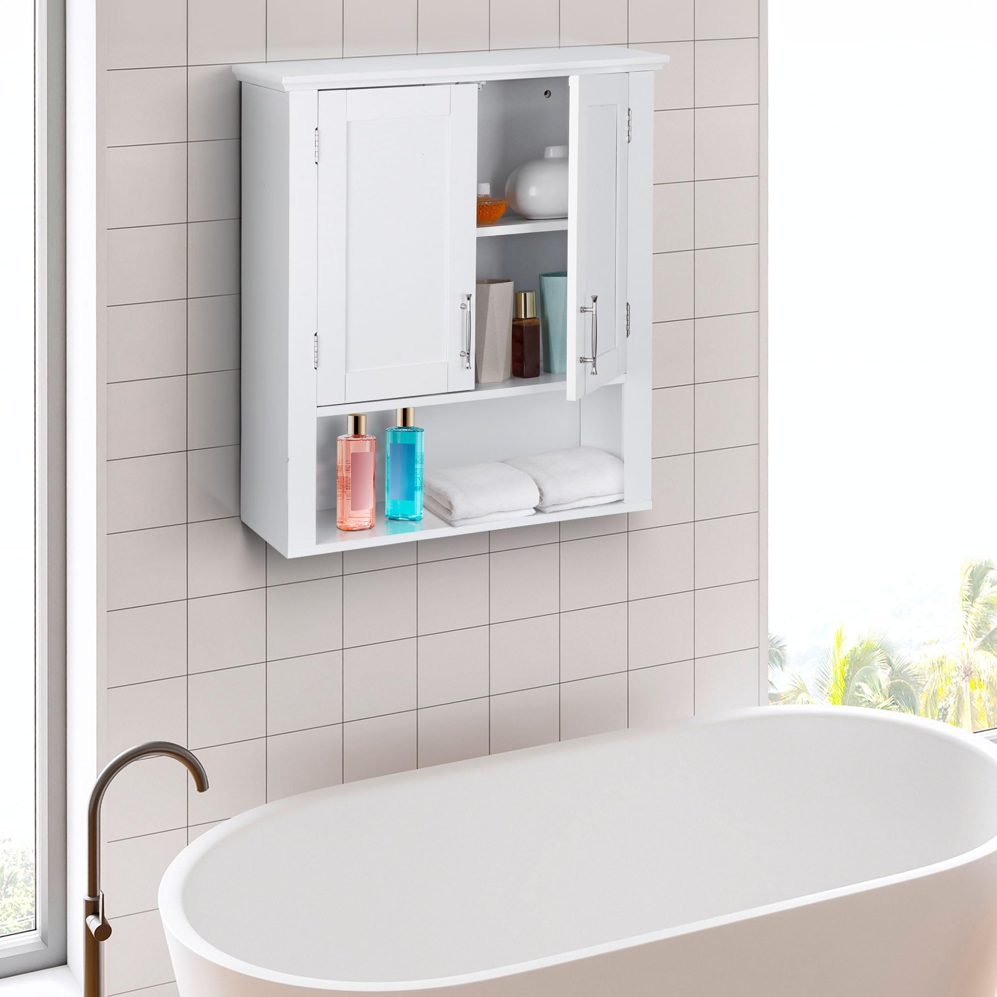 Bathroom Wall Cabinet Over The Toilet, Wall Mount Storage Medicine Laundry