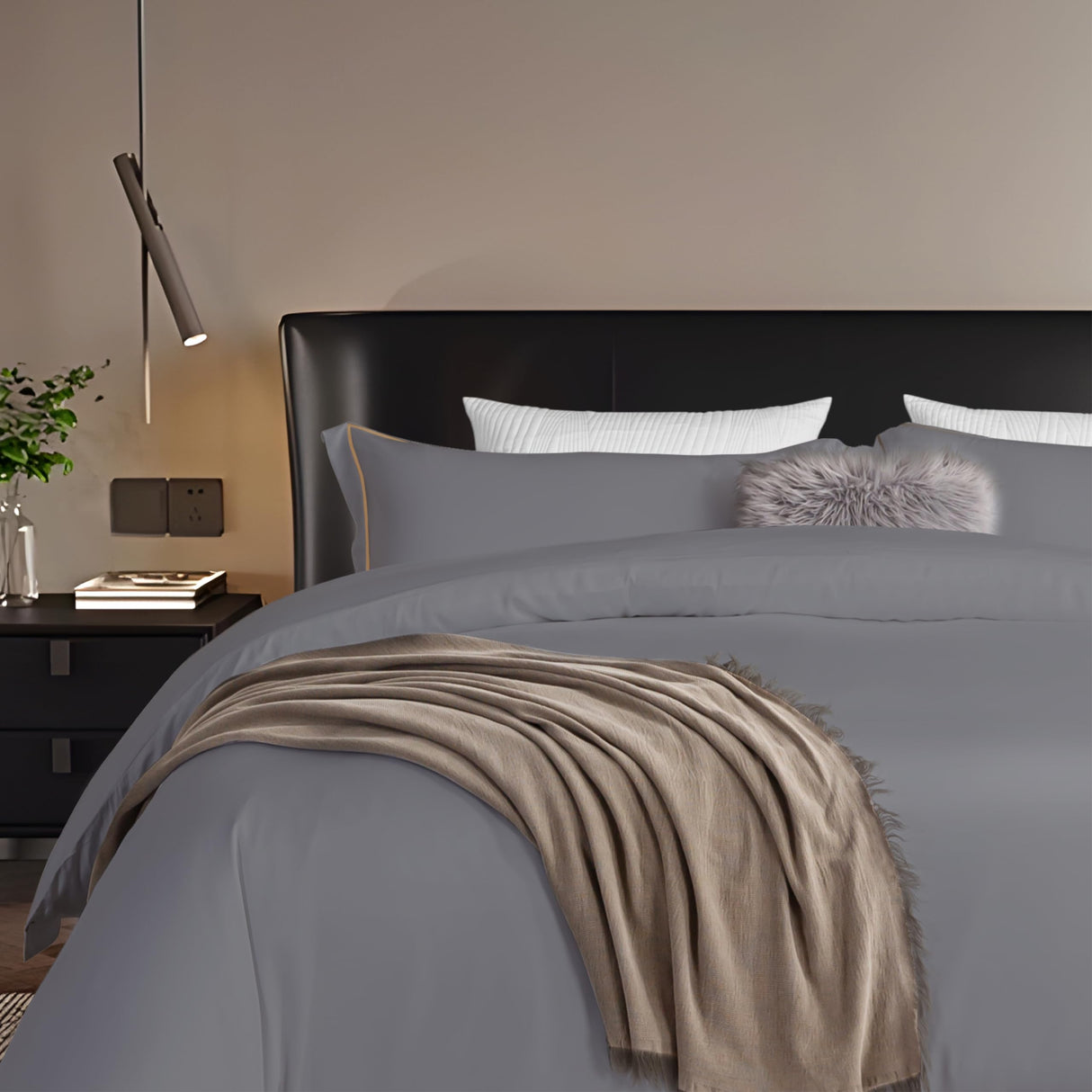 Cooling Queen Duvet Cover Set, Viscose Derived from Bamboo Comforter Cover Set