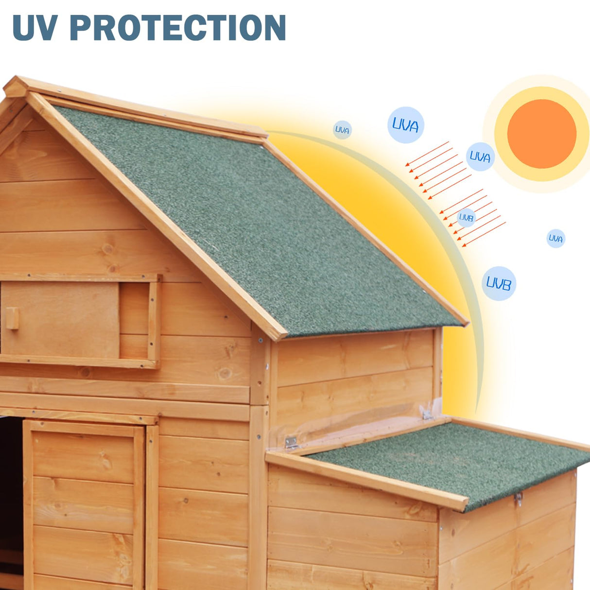 EcoRoost XL Mobile Chicken Coop with Wheels & Nesting Box