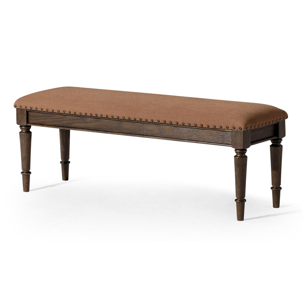Elizabeth Traditional Wooden Upholstered Bench, Padded Seat
