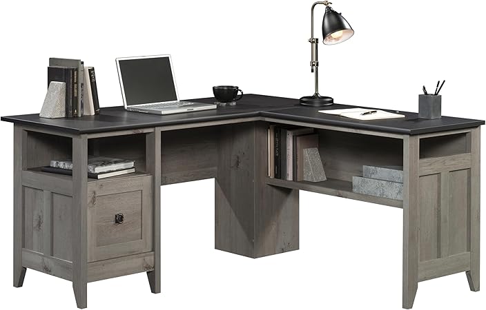 August Hill L-Shaped Home Office Desk, L: 59.06" x W: 58.74" x H: 29.25"
