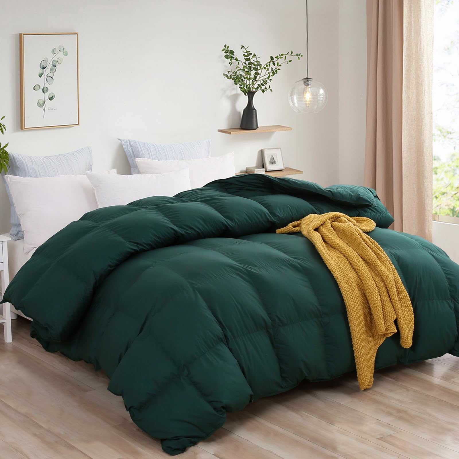 Goose Down Comforter Queen Size,All Season Fluffy Down Duvet Insert
