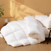 Feather Down Fiber Comforter Oversized King Size, Ultra Soft 100% Cotton Duvet Insert