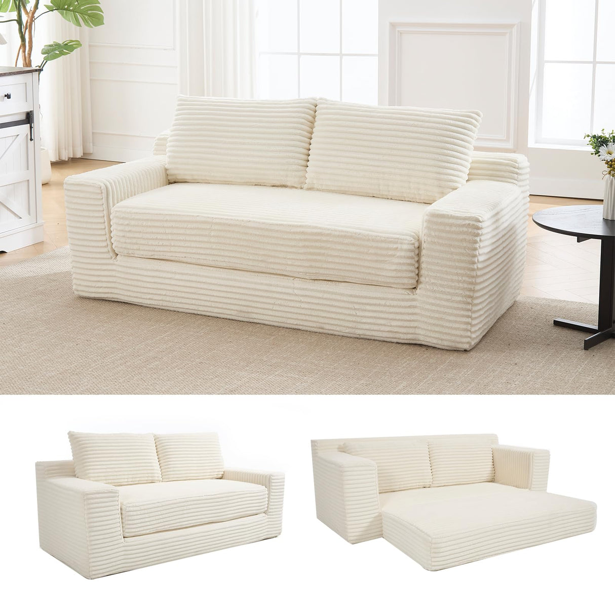 70.78" Loveseat Sofa, Modern Small Corduroy Couch Comfy Deep Seat for Living Room