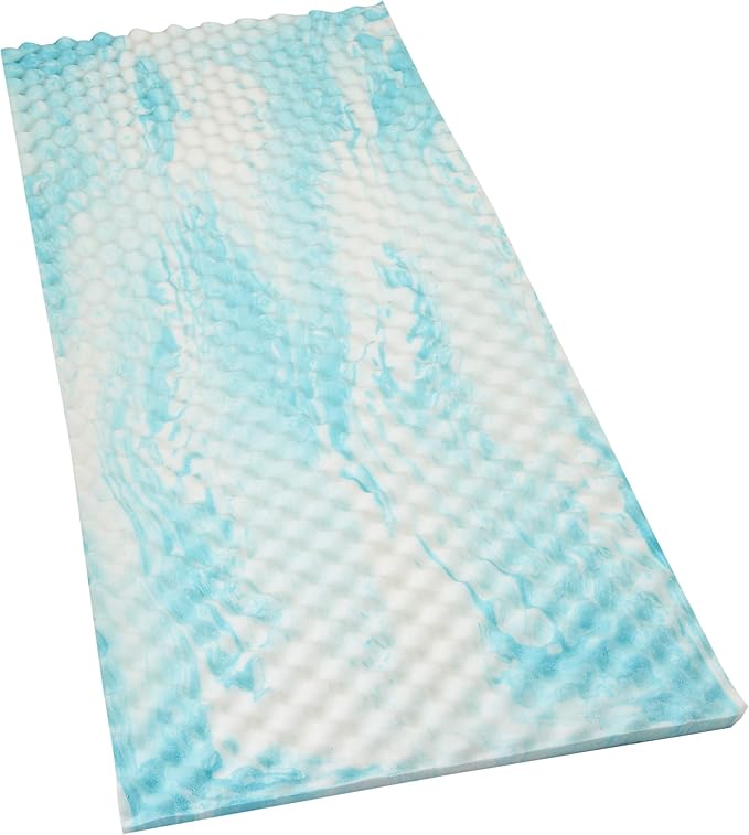 Convoluted Gel Memory Foam, 3 Inch, Promotes Airflow