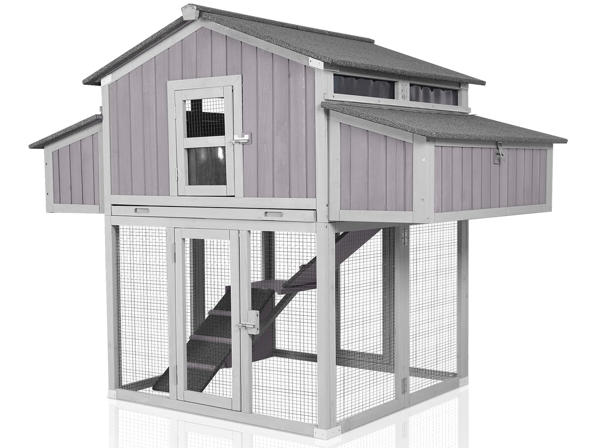 Large Chicken Coop - Unique Folding Design for Easy to Set Up - Chicken House