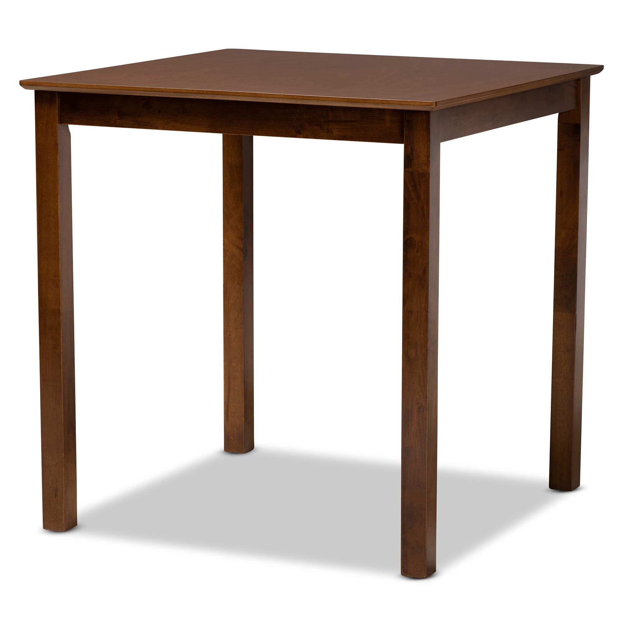 Pub Set and Pub Set Pub Set Grey Fabric Upholstered and Walnut Brown Finished Wood
