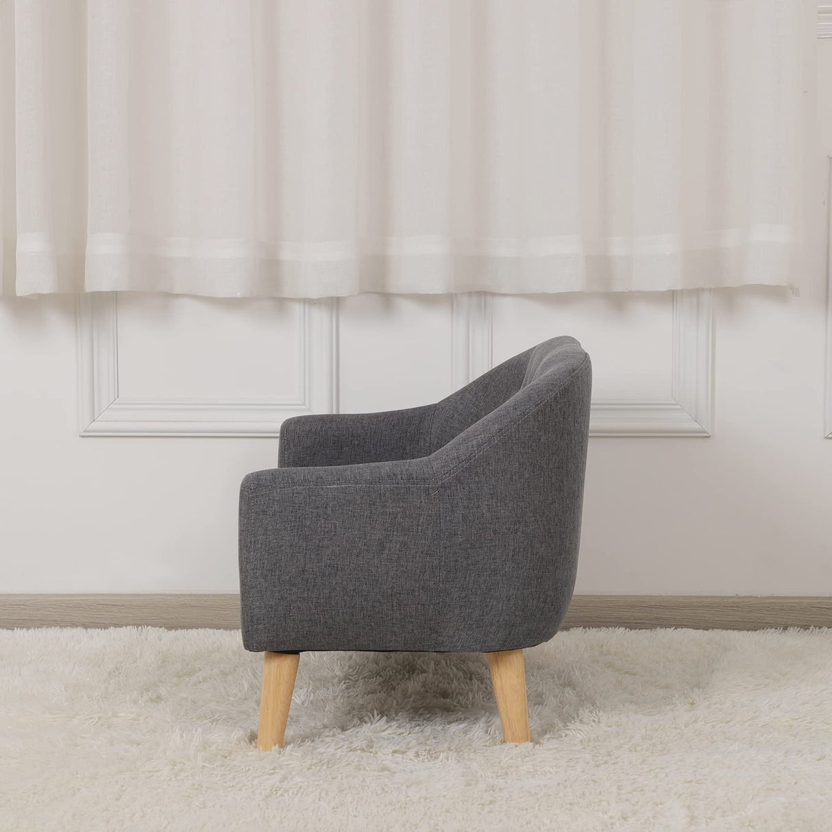 Toddler Sofa Chair/Kids Sofa Couch/Linen Fabric 2-Seater Upholstered Sofa Chair for Toddler Ages up to 4 / Baby Gift for Girls & Boys (30" W) (Gray)