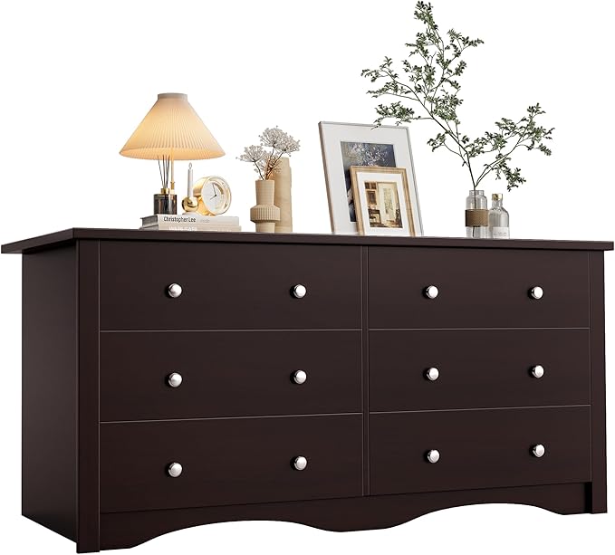 Dresser for Bedroom, 6 Drawer Dressers, Wide Storage Organizer Chest