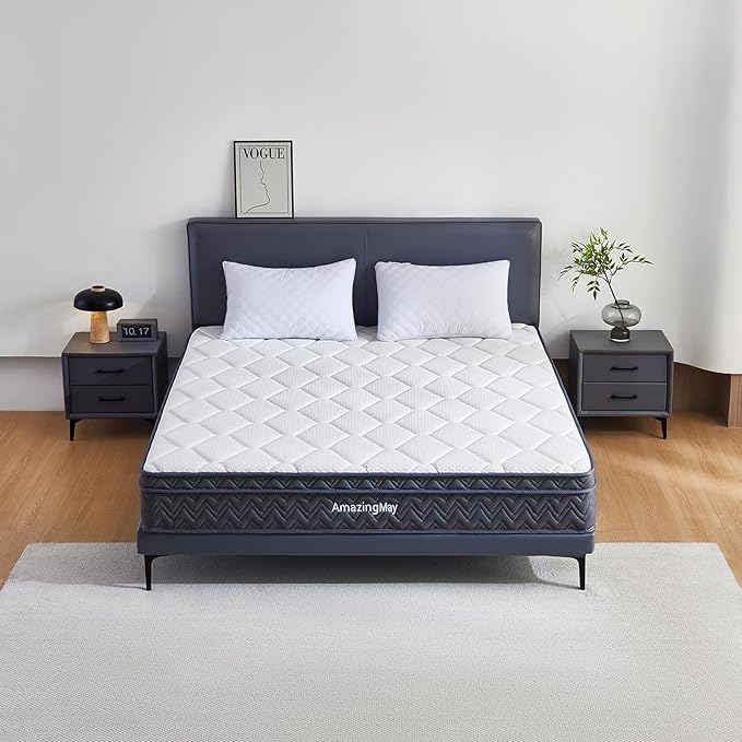 Queen Mattress, 10 Inch Hybrid Mattress in a Box with Gel Memory Foam