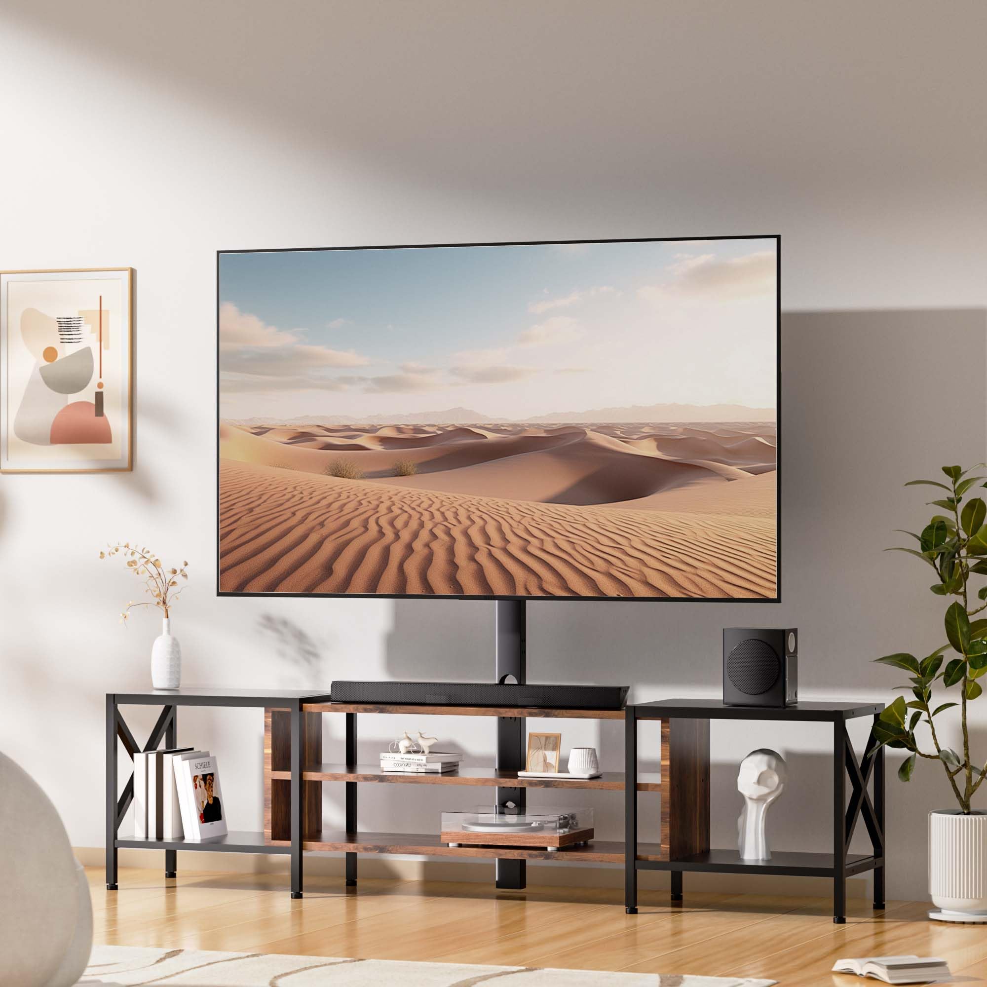 TV Stand with Mount & Power Outlet, 79 Inch, Entertainment Center for up to 85 Inch TVs