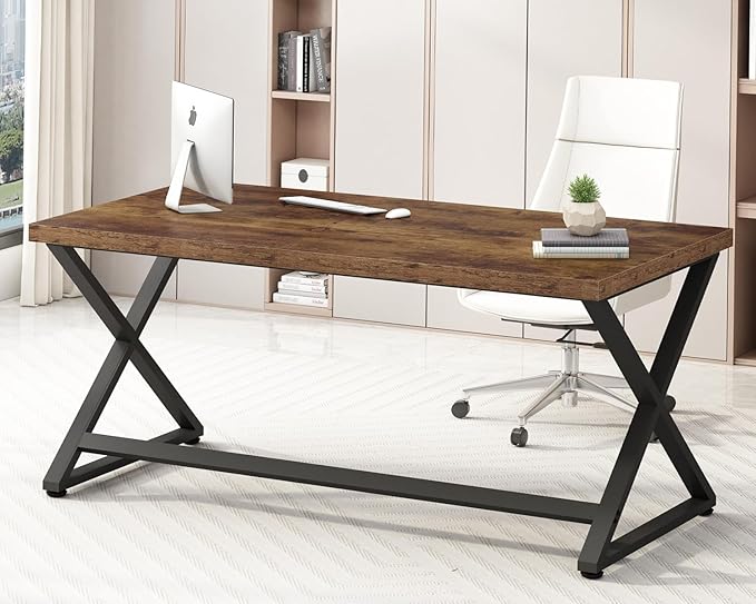 Black Computer Desk, Simple Work Desk for Home Office