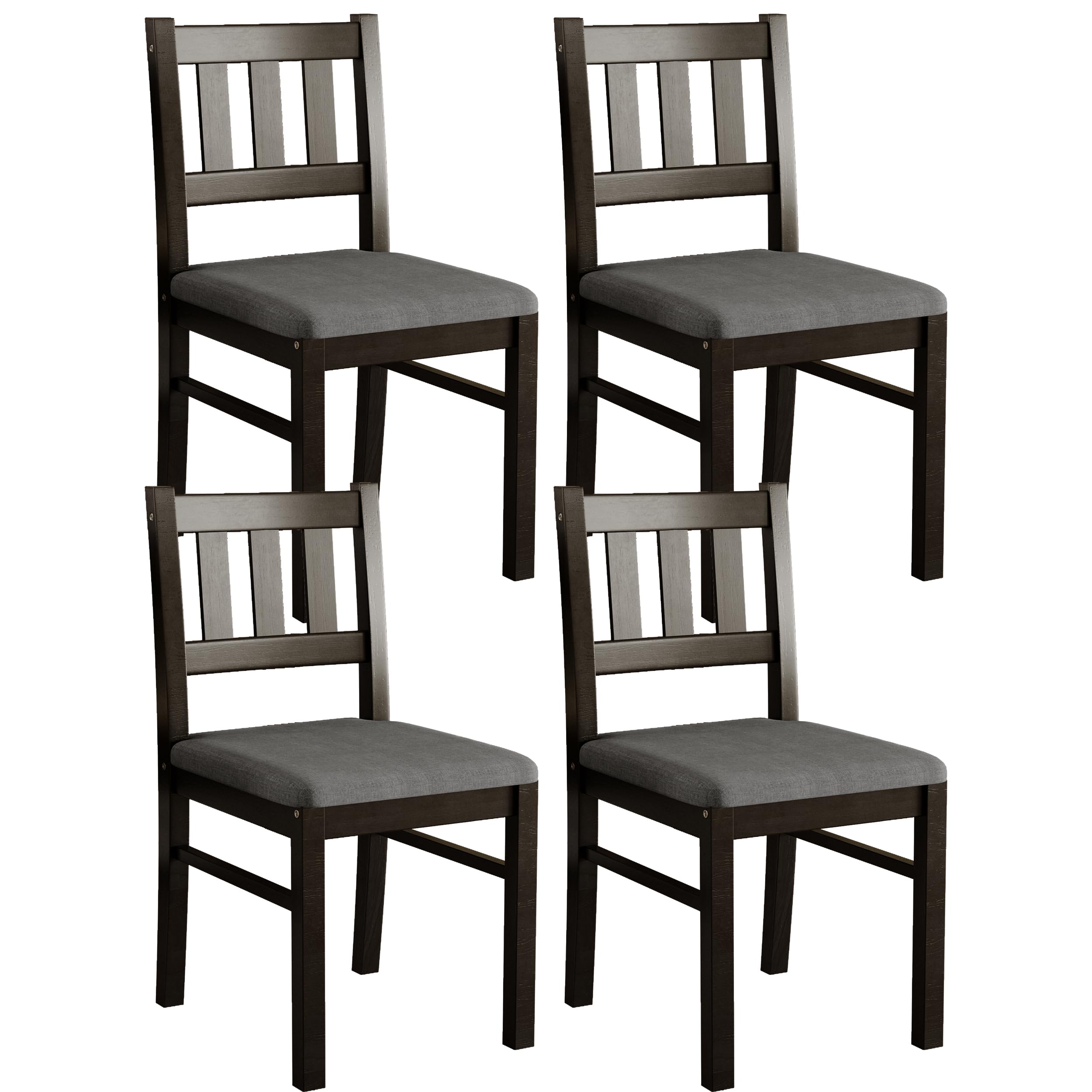 Dining Chairs Set of 4, Solid Wood Dining Room Kitchen Chairs with Padded Cushion