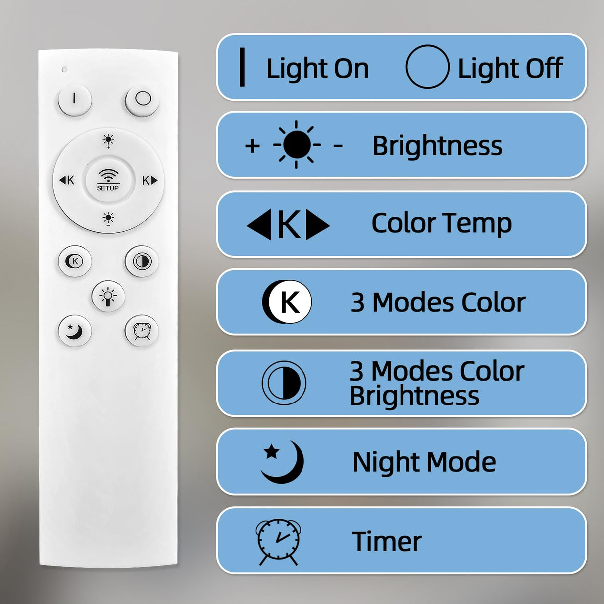 32" Modern LED Ceiling Light - Dimmable 6-Ring Semi Flush Mount