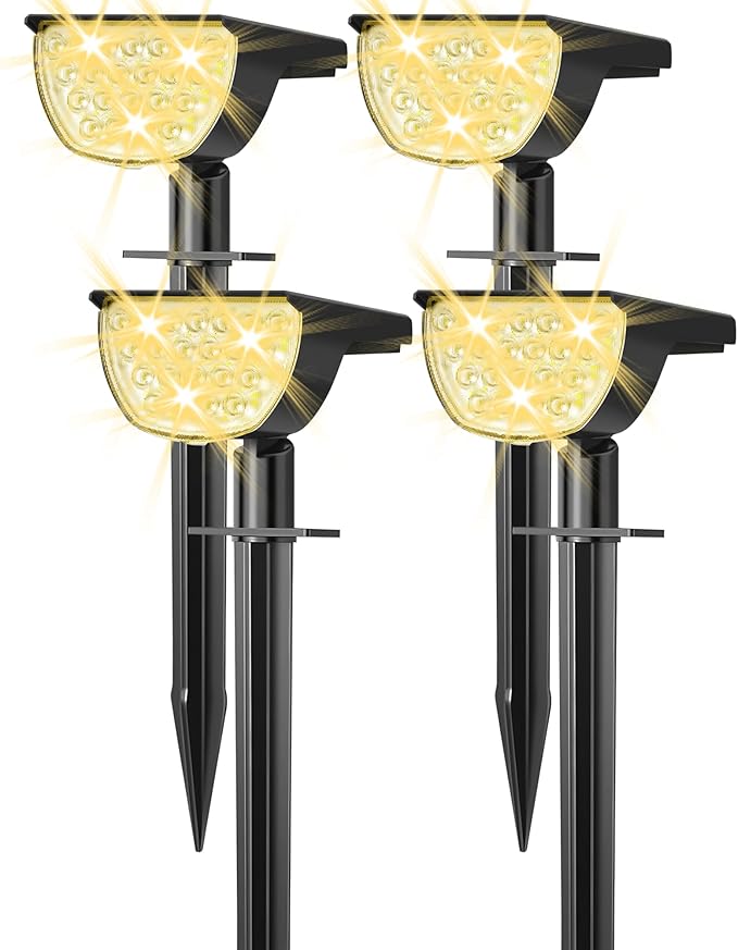 Solar Lights Outdoor Waterproof IP65, 76 LED 3 Lighting Modes Solar Spot Lights Outdoor